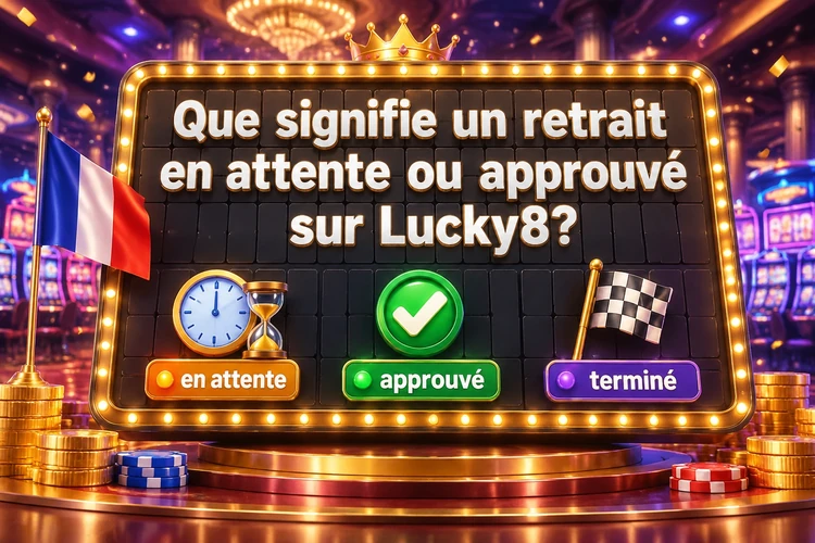 Que signifie un retrait en attente ou approuvé sur Lucky8?